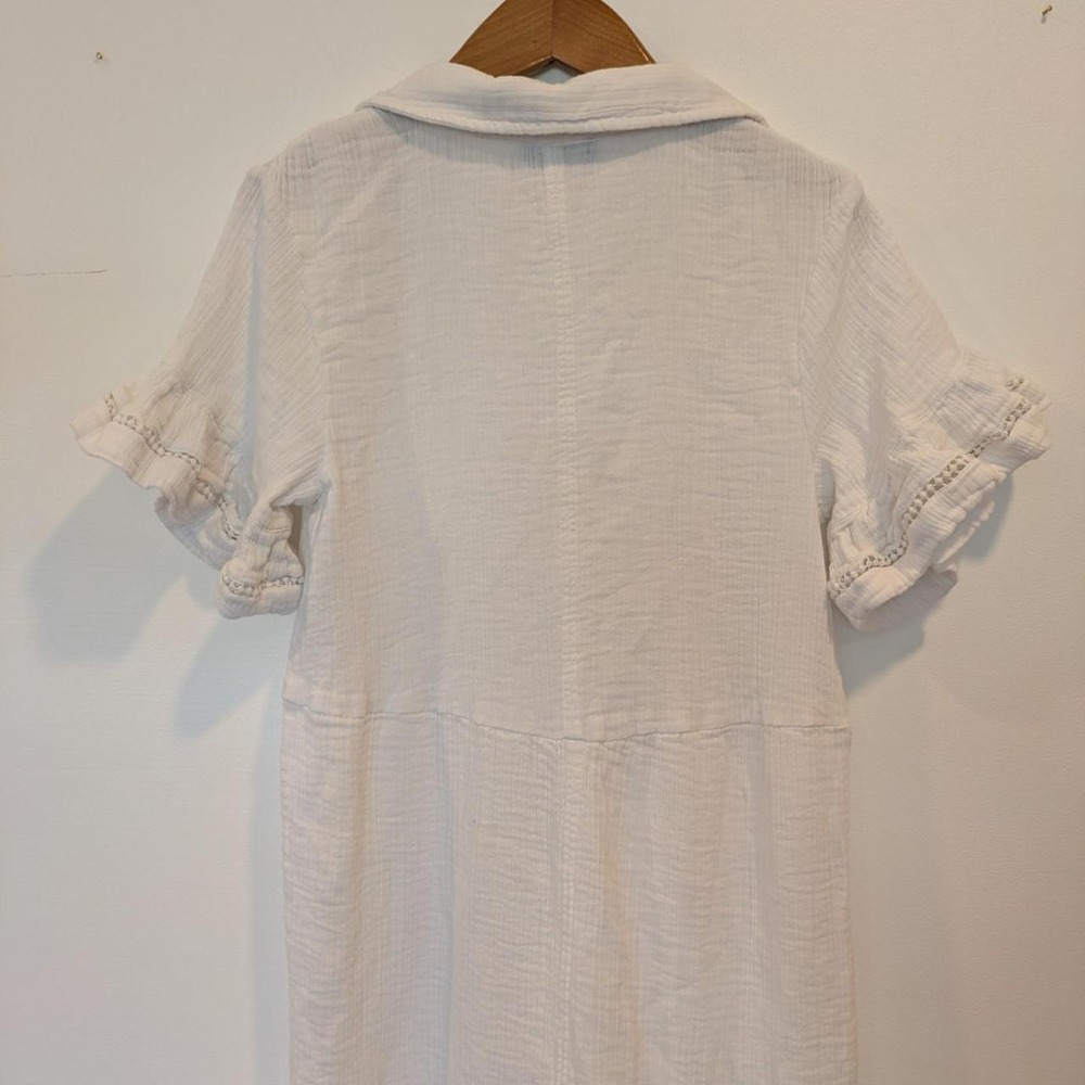 Me and Em Fit and Flare Dress 6 100% Cotton Gauze SS21WD40 White Beach Luxury - Picture 6 of 8